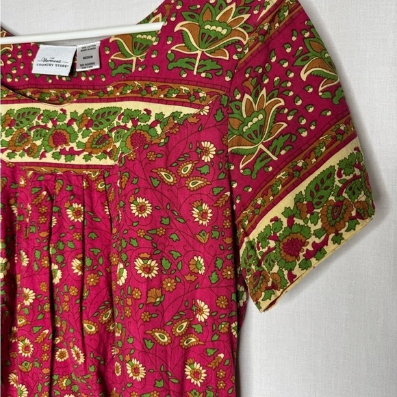 Vermont Country Store Womens Lounge Dress Sz M Mumu Floral Midi Modest Primitive - Picture 2 of 7